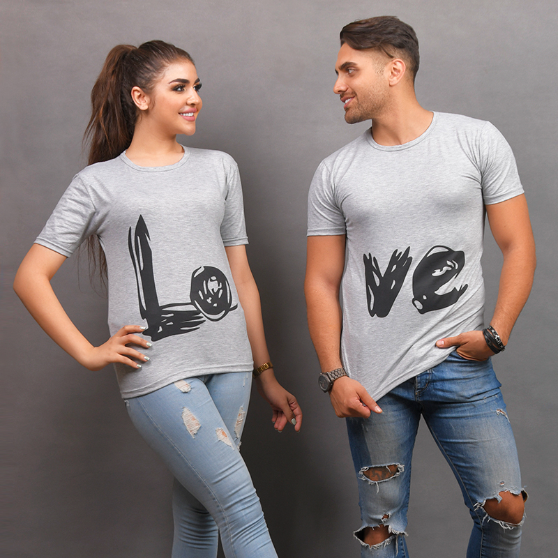 ست تيشرت LOVE مدل RIMI طوسي