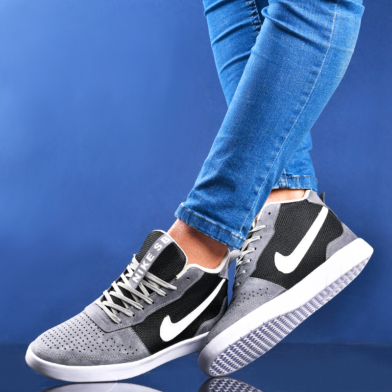 کفش مردانه Nike طوسی مشکی مدل Biks