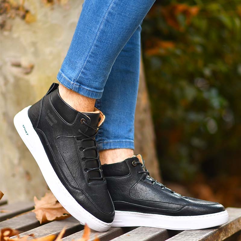 کفش ساقدارمردانه مشکی مدلNicolo