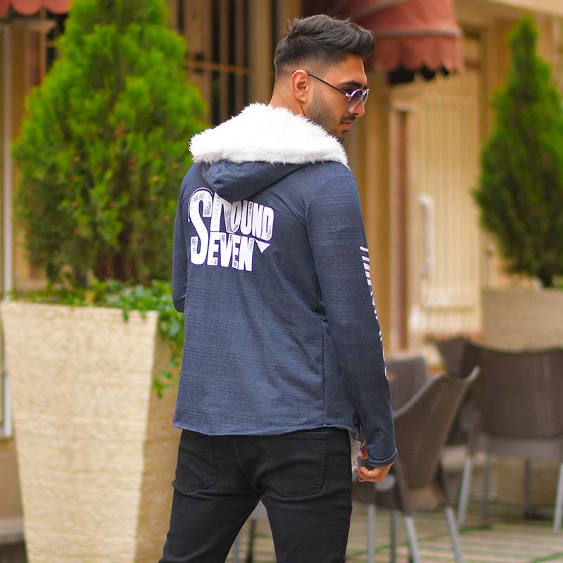 هودي مردانه لبه خز دار مدل ramyar