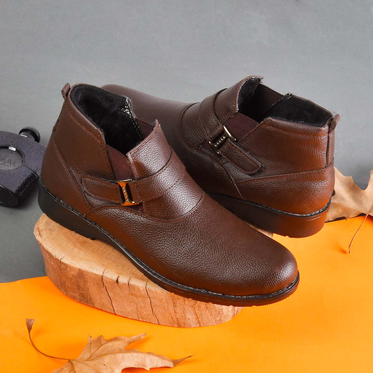 نیم بوت چرم مردانه مدل aryamehr