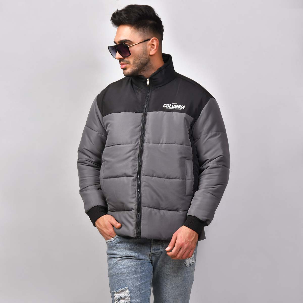 کاپشن مردانه طوسی مدل Atras