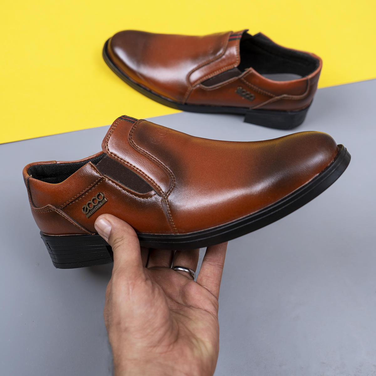 کفش ecco مردانه قهوه ای مدل Rowan