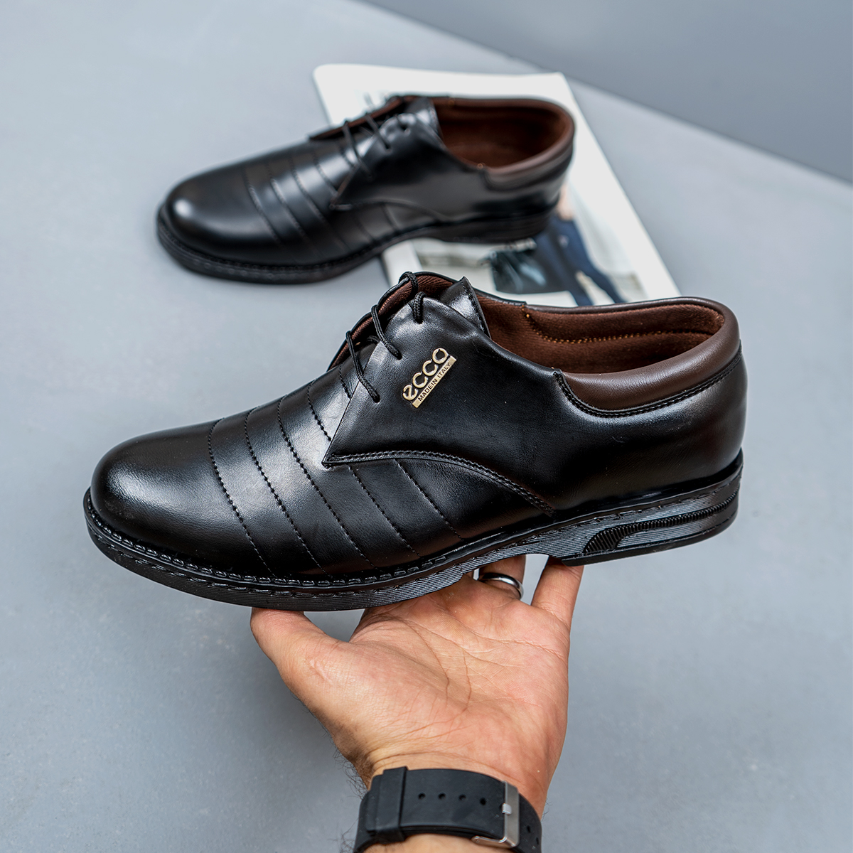 کفش مردانه ecco مشکی مدل Carver