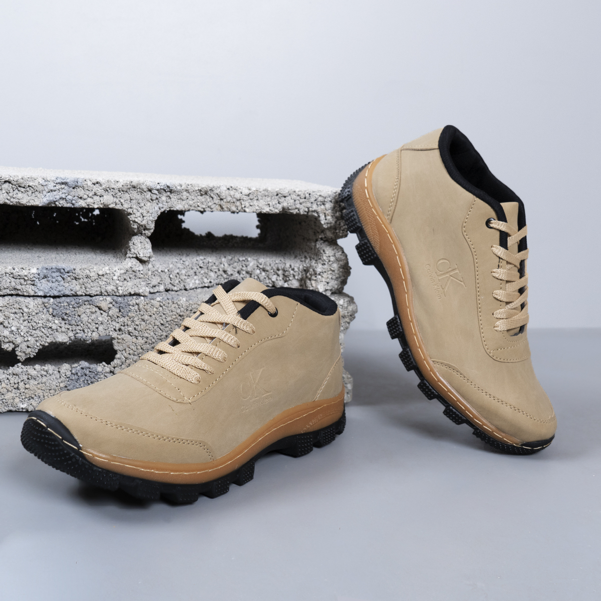 نیم بوت مردانه کرم CK مدل Behdad