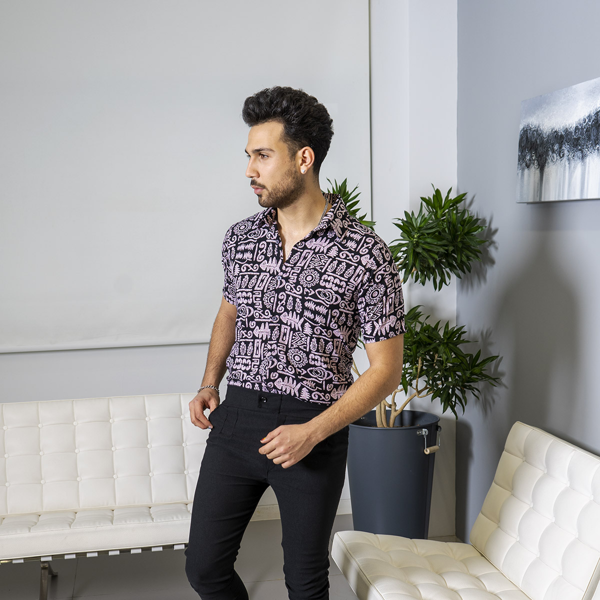 پیراهن هاوایی(T) مردانه مدل Lariv