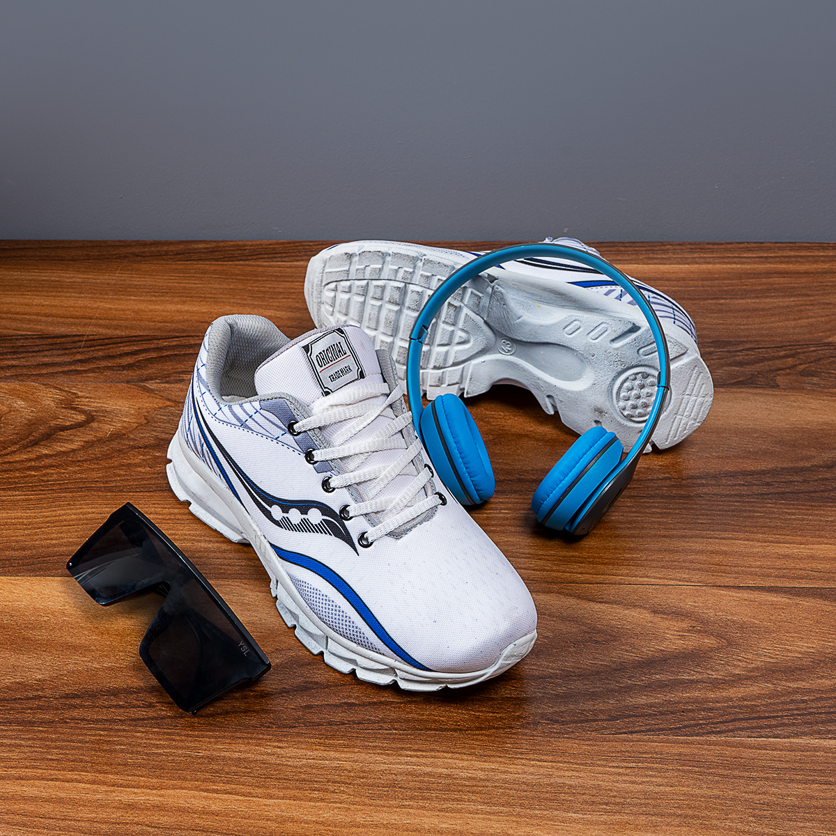 کفش ورزشی ساکونی طوسی آبی مردانه مدل Vipra