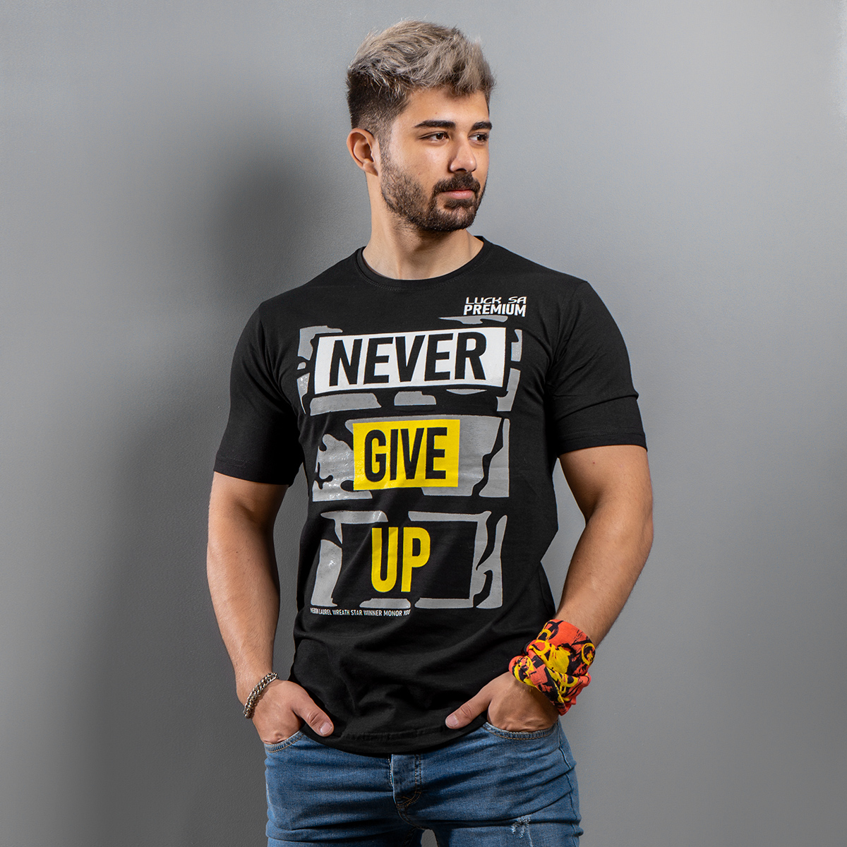 تیشرت Never Give Up مردانه مدل Melvi(T)