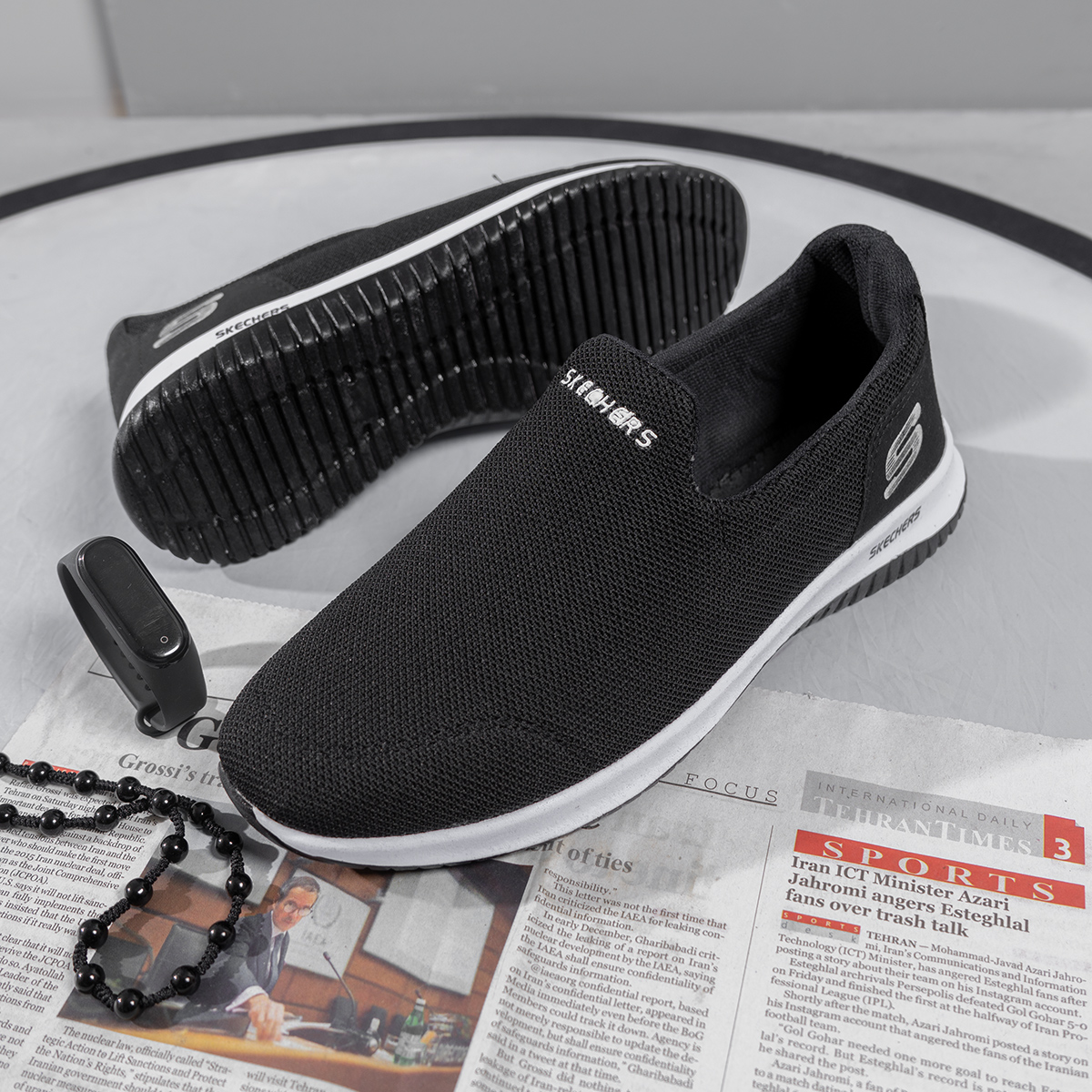 کفش ورزشی اسکیچرز مردانه مشکی مدل Tarok