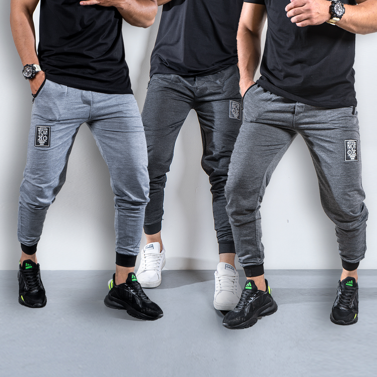 شلوار اسلش Not Ok مردانه طوسی روشن مدل Caren