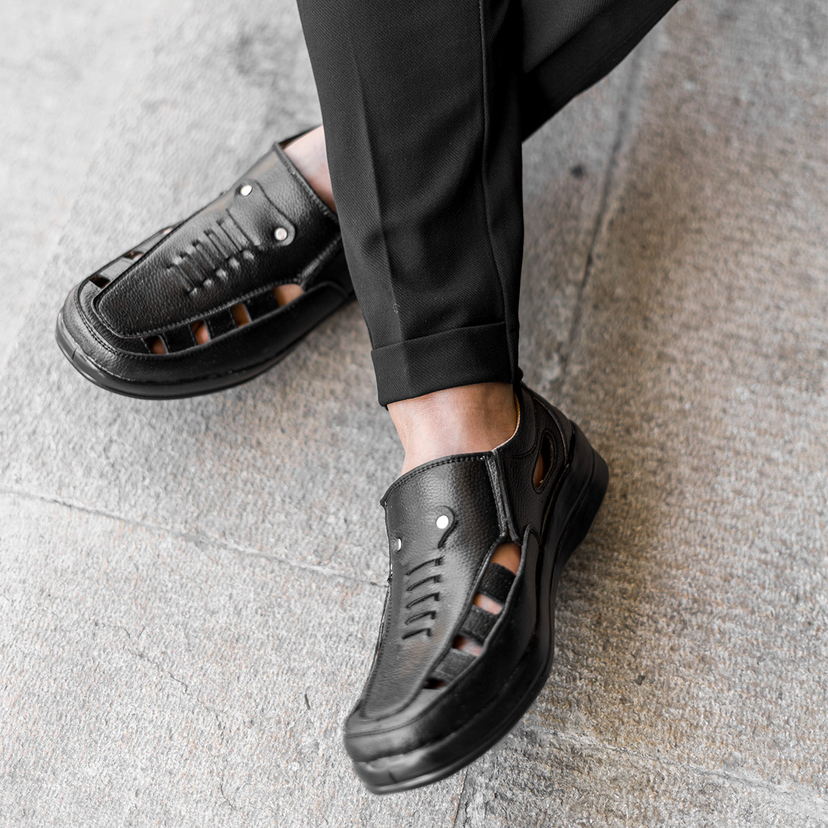 کفش تابستانه مشکی مردانه مدل Ropert