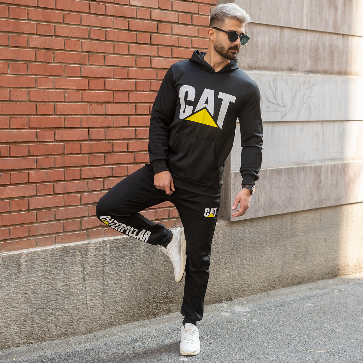 ست هودی شلوار Cat مردانه مدل b78