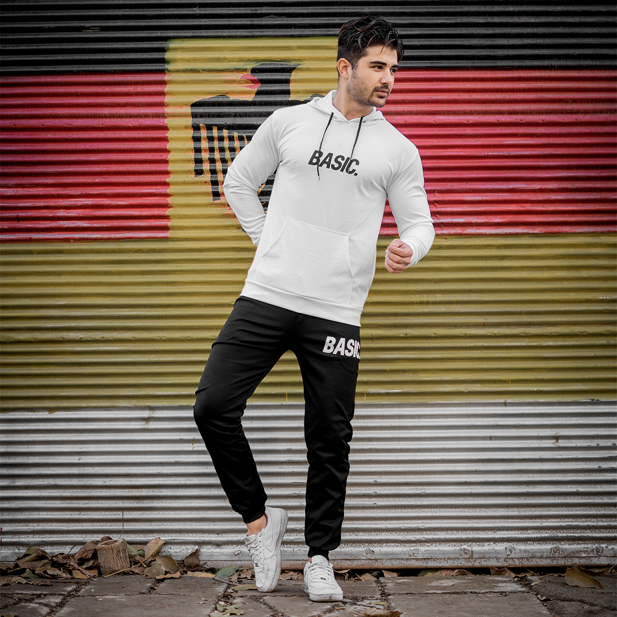 ست هودی شلوار طرح BASIC مدلzxa