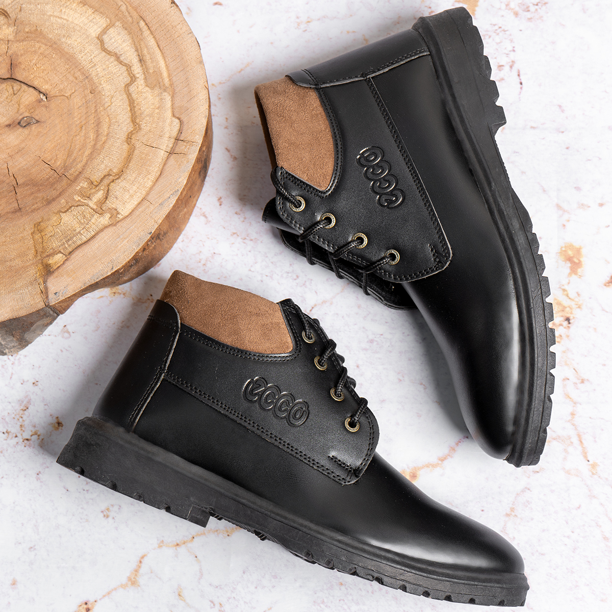 نیم بوت مردانه COCO مشکی مدلEmano