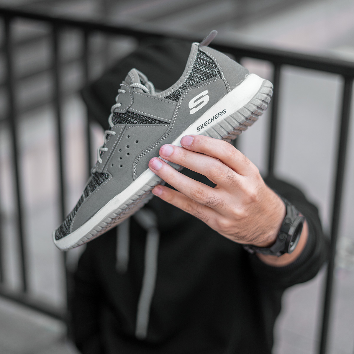 کفش ورزشی اسکچرز مردانه طوسی مدلBokan