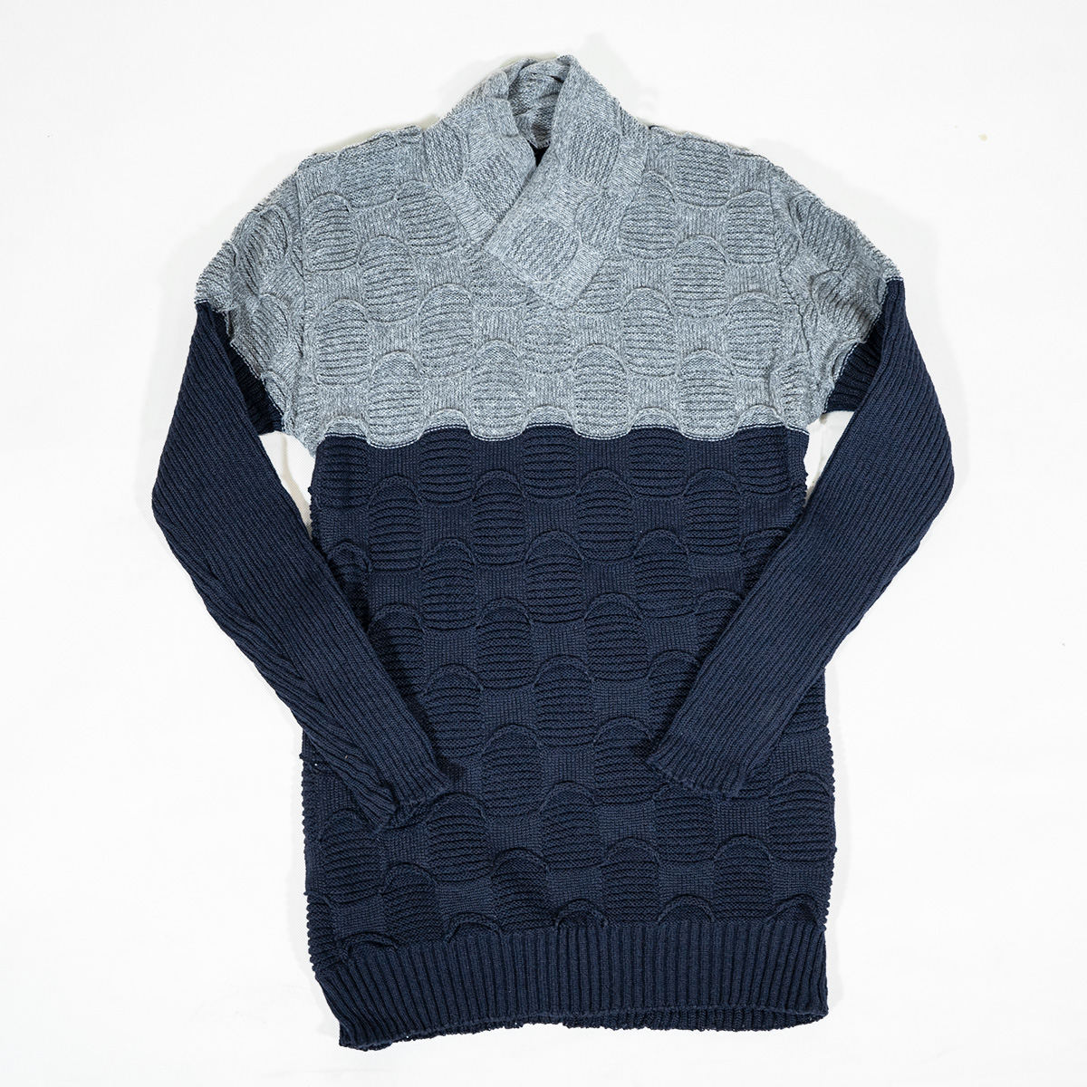 پلیور دورنگ سرمه ای طوسی مردانه مدلArkia