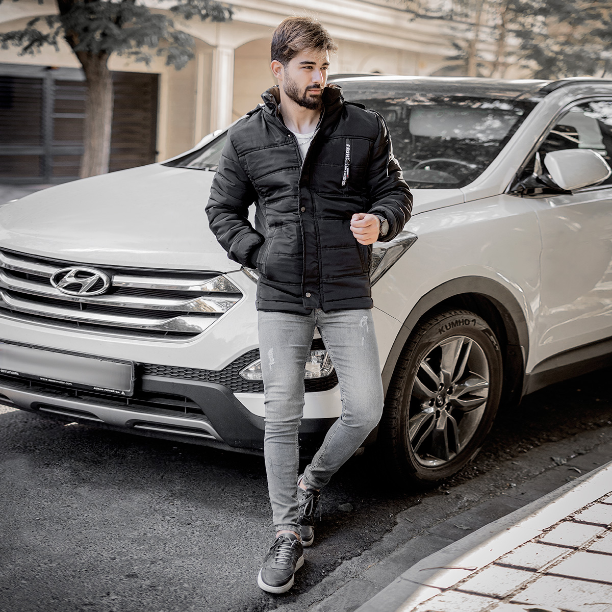 کاپشن مردانه مشکی مدل Galvano