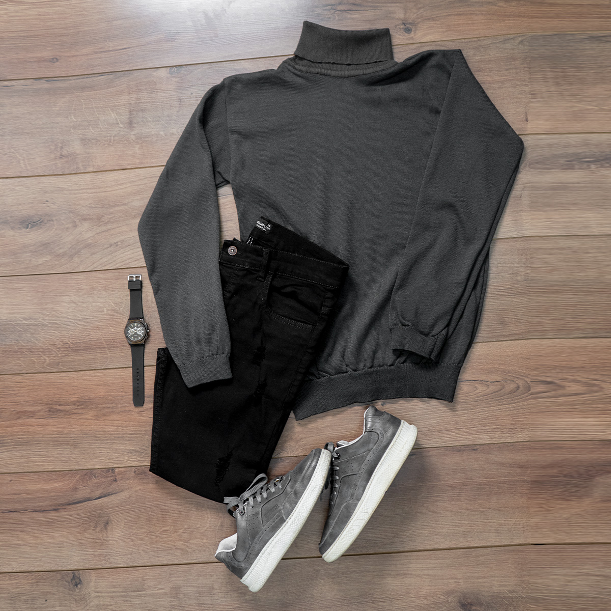 پلیور یقه اسکی قهوه ای(T) مردانه مدلborin