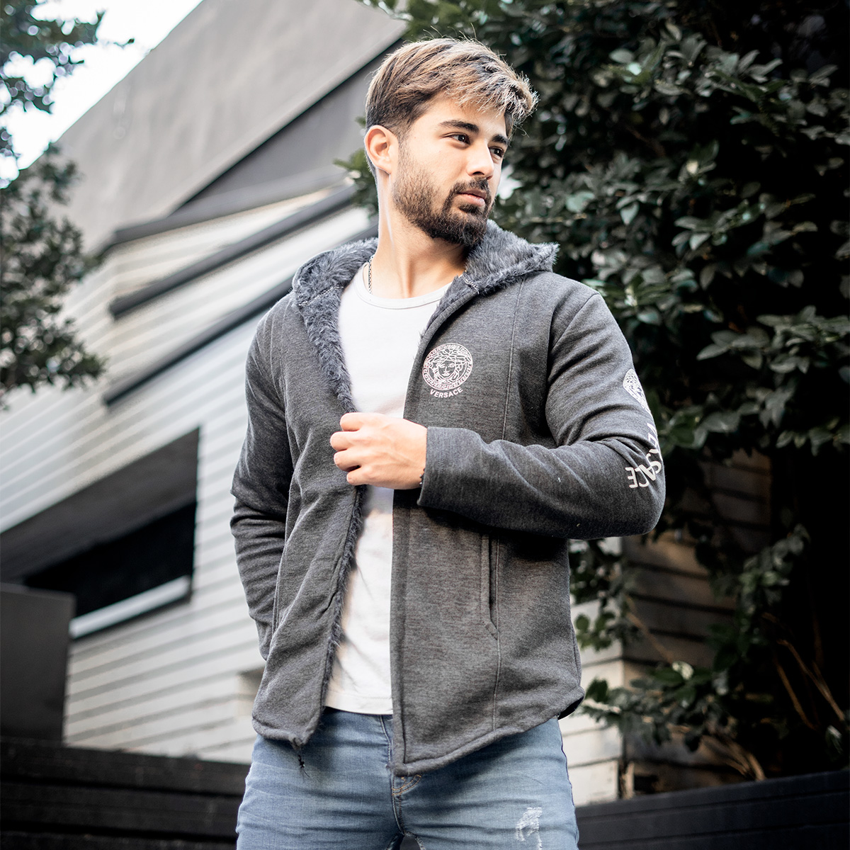 شنل مردانه ورساچه ذغالی مدلsogi