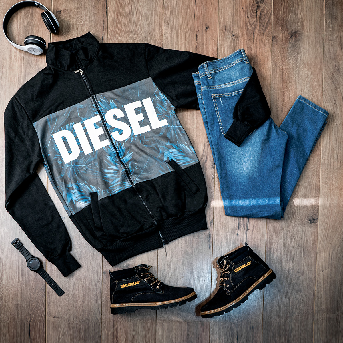 سوییشرت دیزل آبی مردانه مدل morio