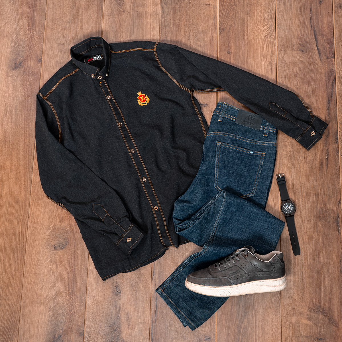 پیراهن مردانه مشکی مدل Gabi