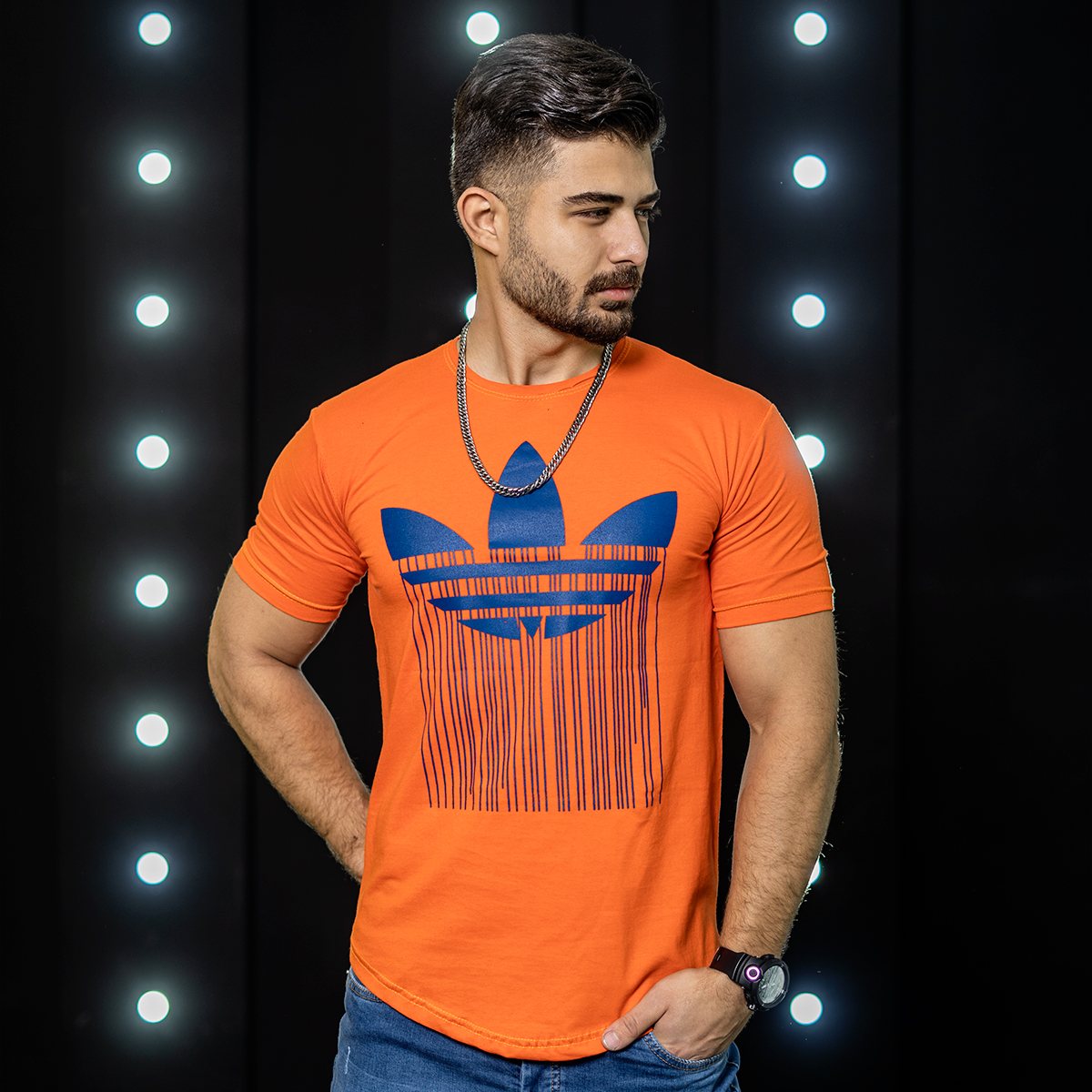 تیشرت آدیداس نارنجی مردانه مدلAtron