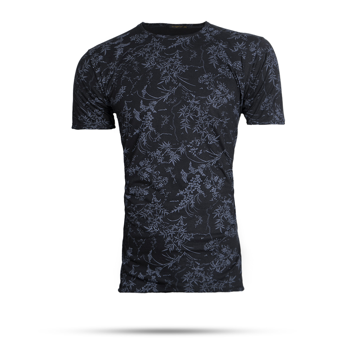 تیشرت مردانه طرح برگ مشکی مدل Jeasen