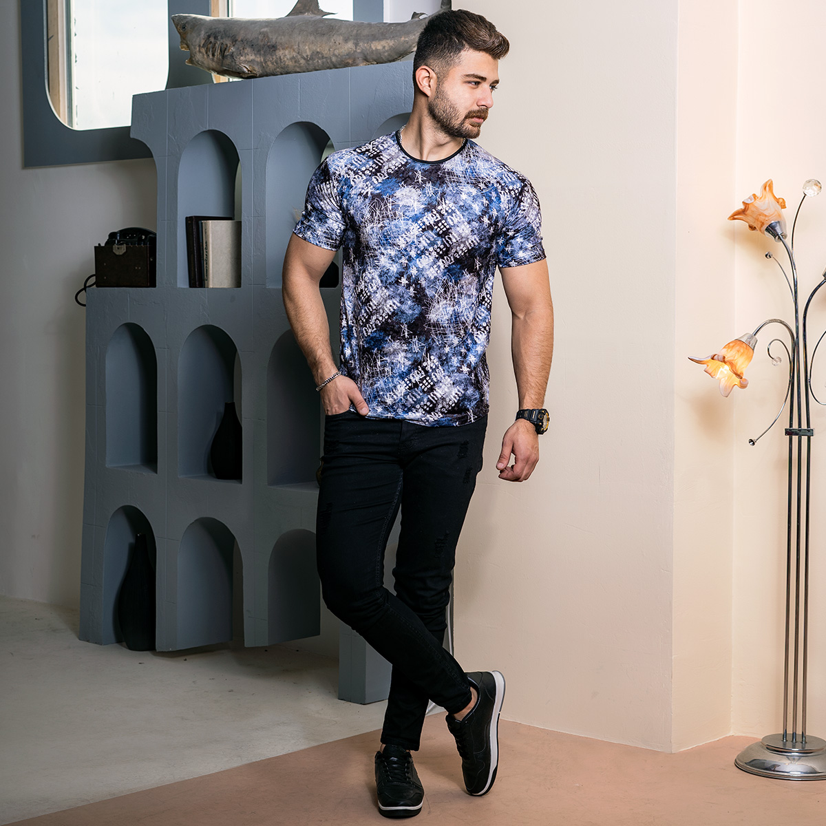 تیشرت مخمل مردانه مدل Adera