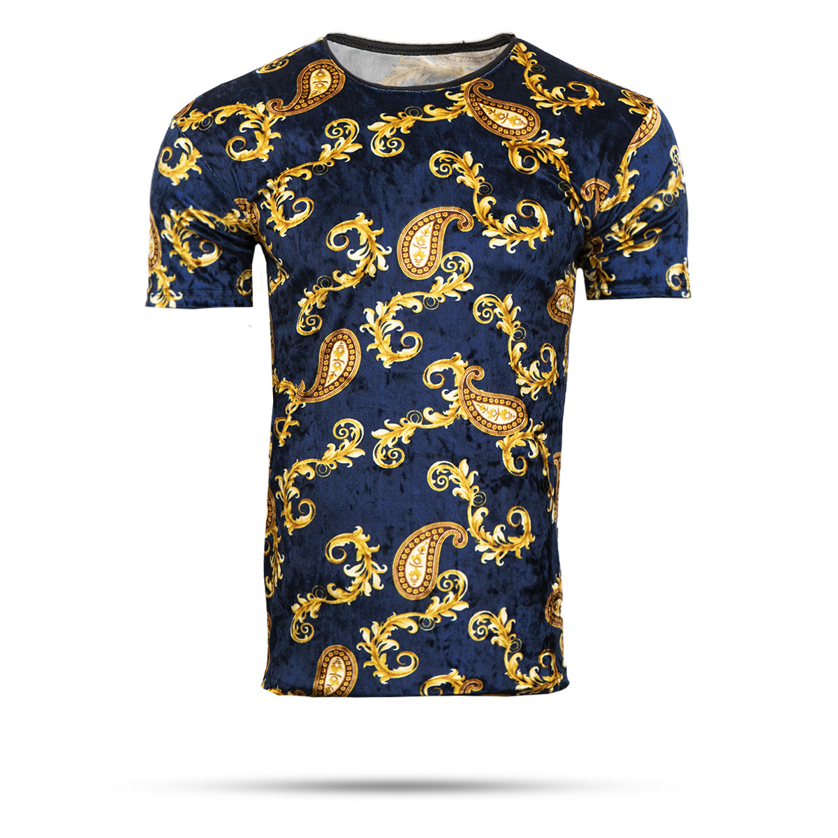 تیشرت مخمل آبی مردانه مدل H59