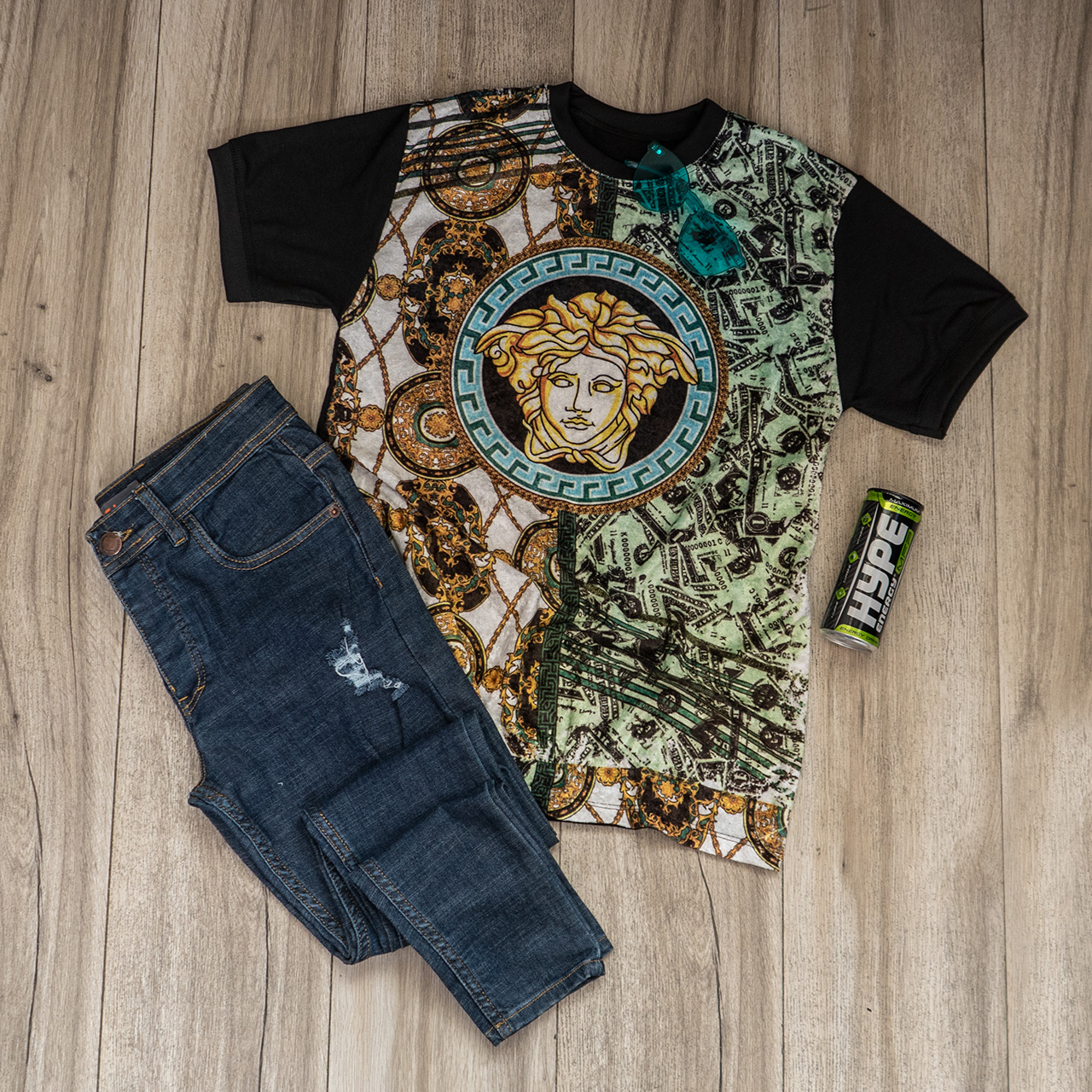 تیشرت مخمل ورساچه مردانه مدلL107