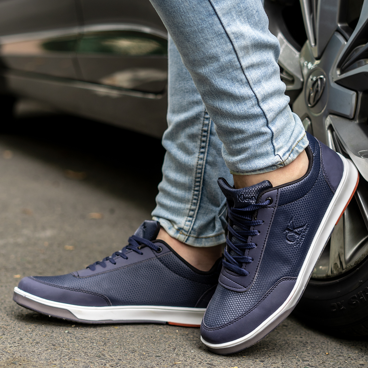 کفش تخت سرمه ای مردانه CK مدل sevil