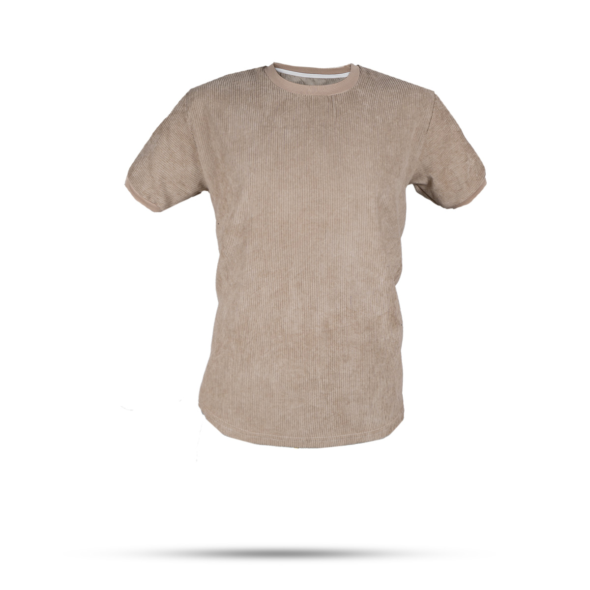 تیشرت مخمل کبریتی کرم مردانه مدل Farshid