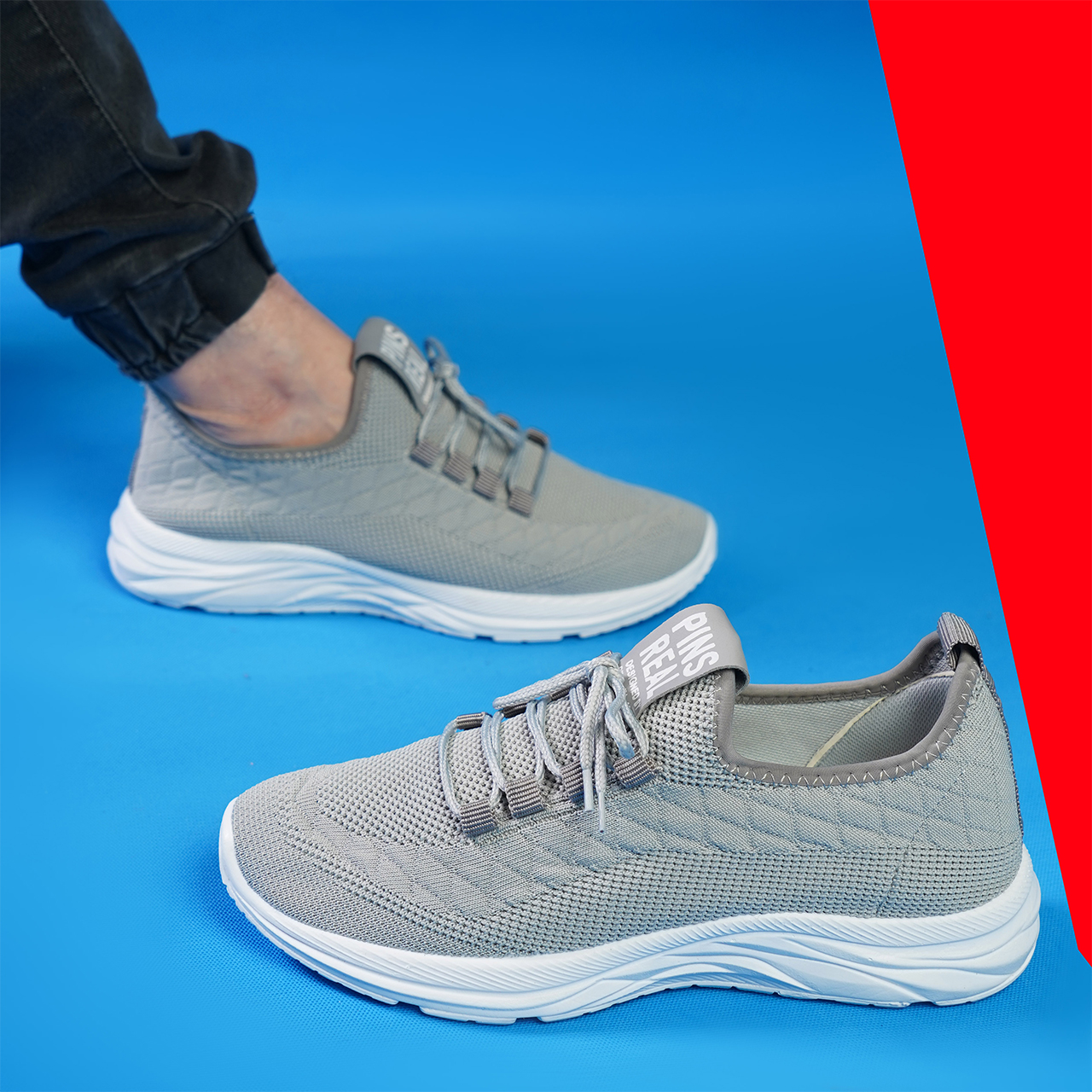 کفش ورزشی pins real مردانه طوسی مدل PR