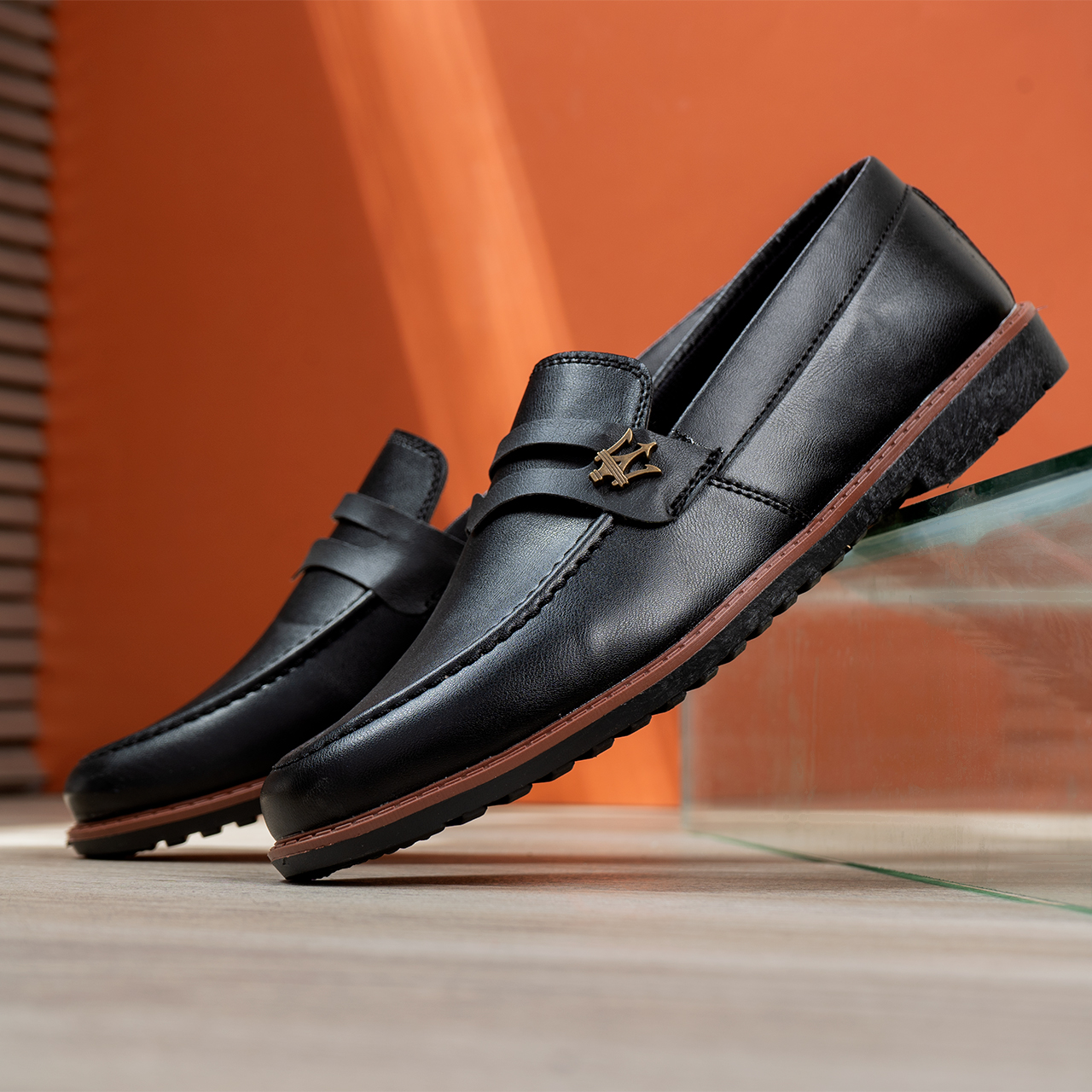 کفش کالج مازراتی مشکی مردانه مدل loafer