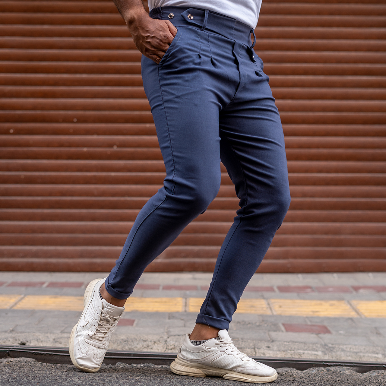 شلوار مردانه سرمه ای مدل Aflak