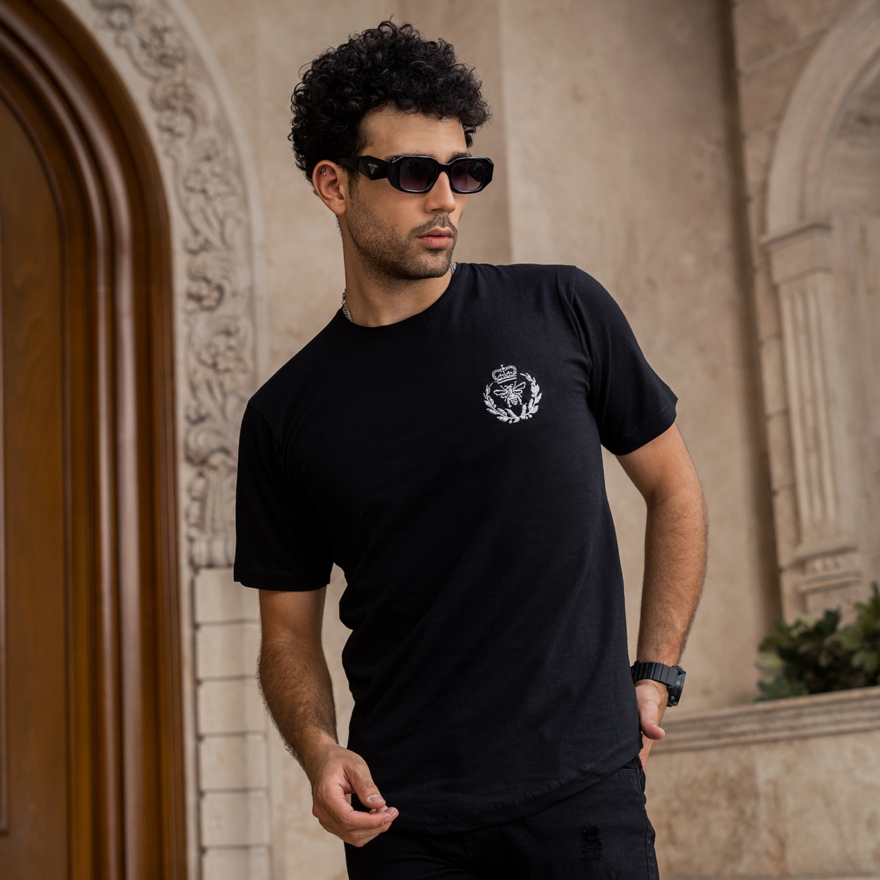 تیشرت مشکی مردانه مدل Farhan