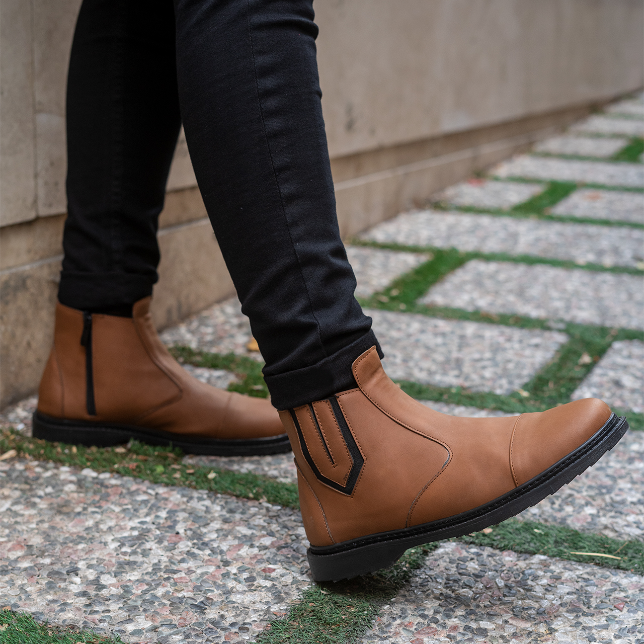 نیم بوت مردانه نسکافه ای مدل Argan