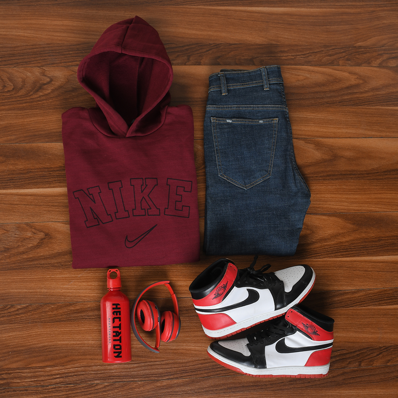 هودی مردانه نایک زرشکی مدل TEMPA