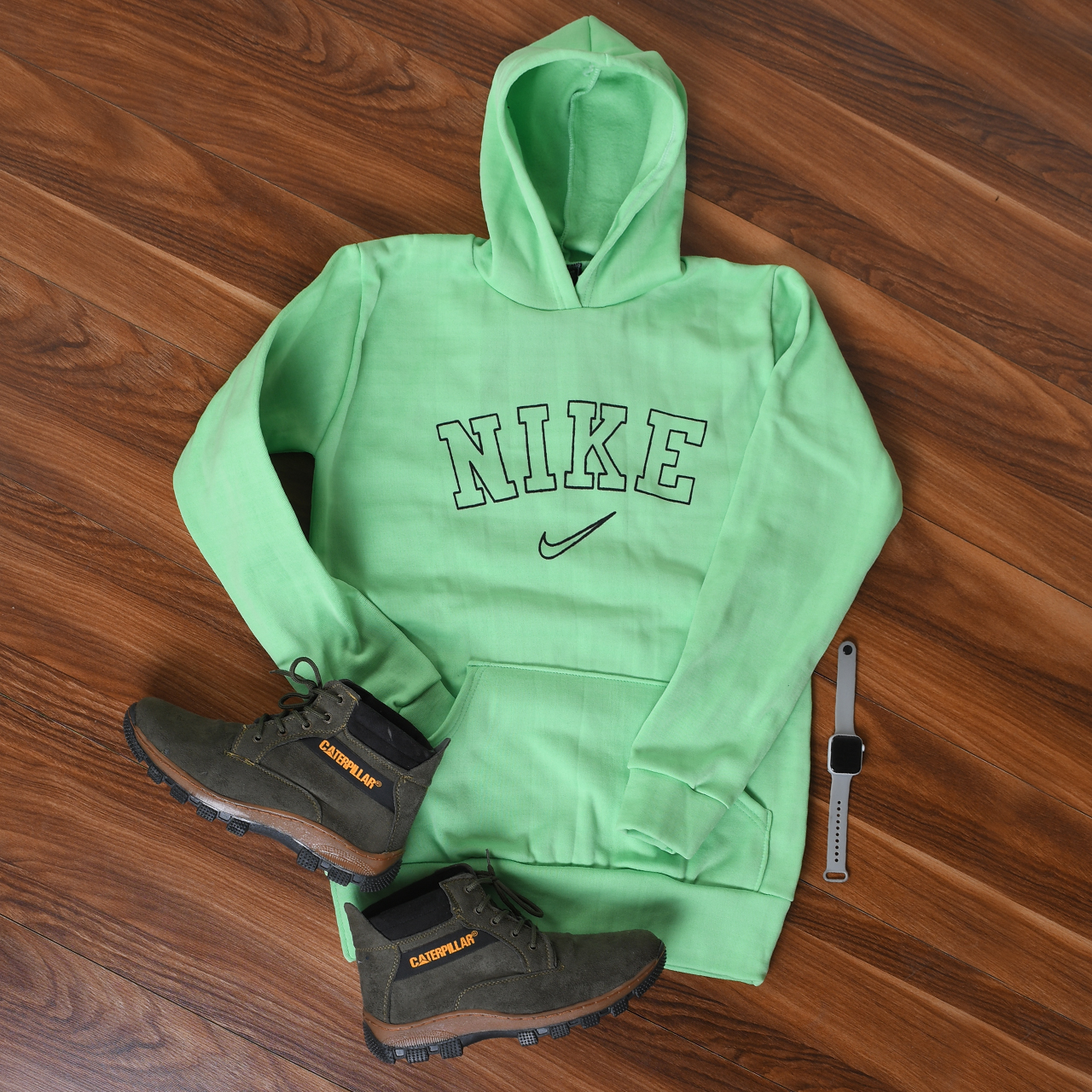 هودی مردانه نایک سبزآبی مدل TEMPA