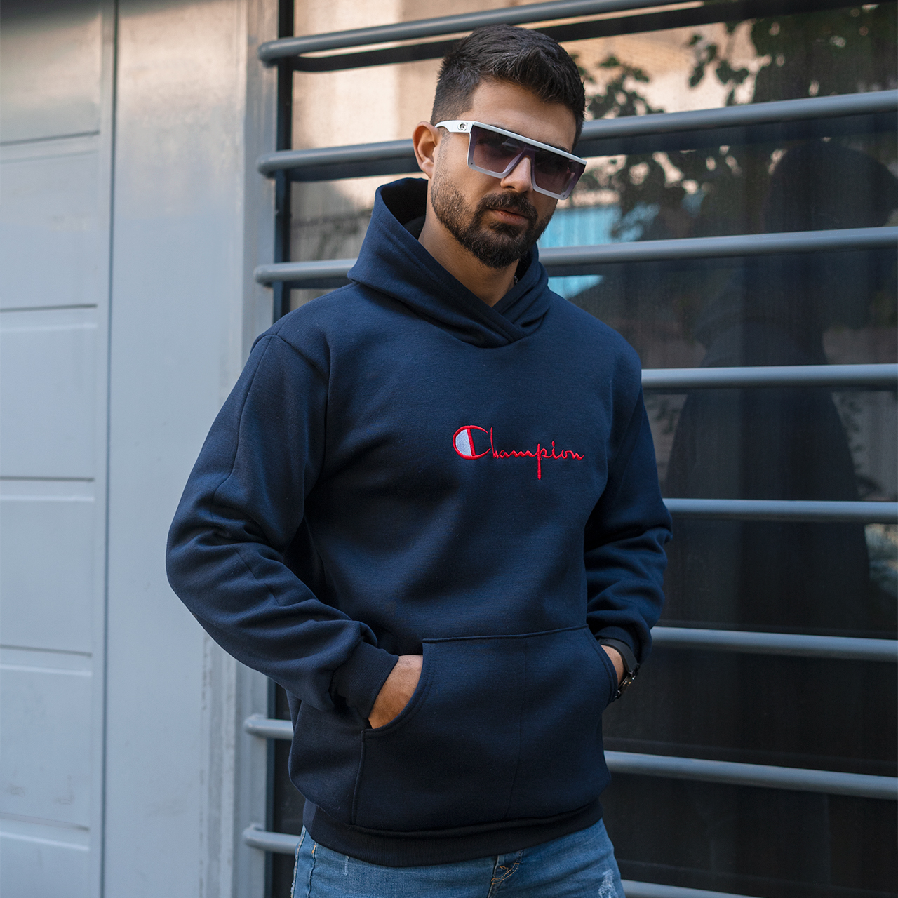 هودی سرمه ای مردانه مدل champion