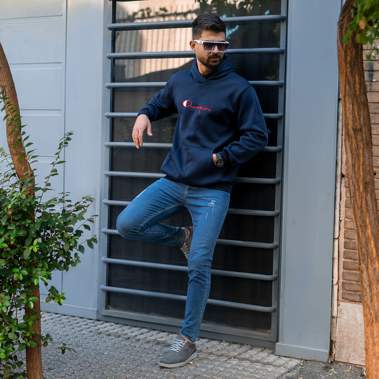 هودی سرمه ای مردانه مدل champion