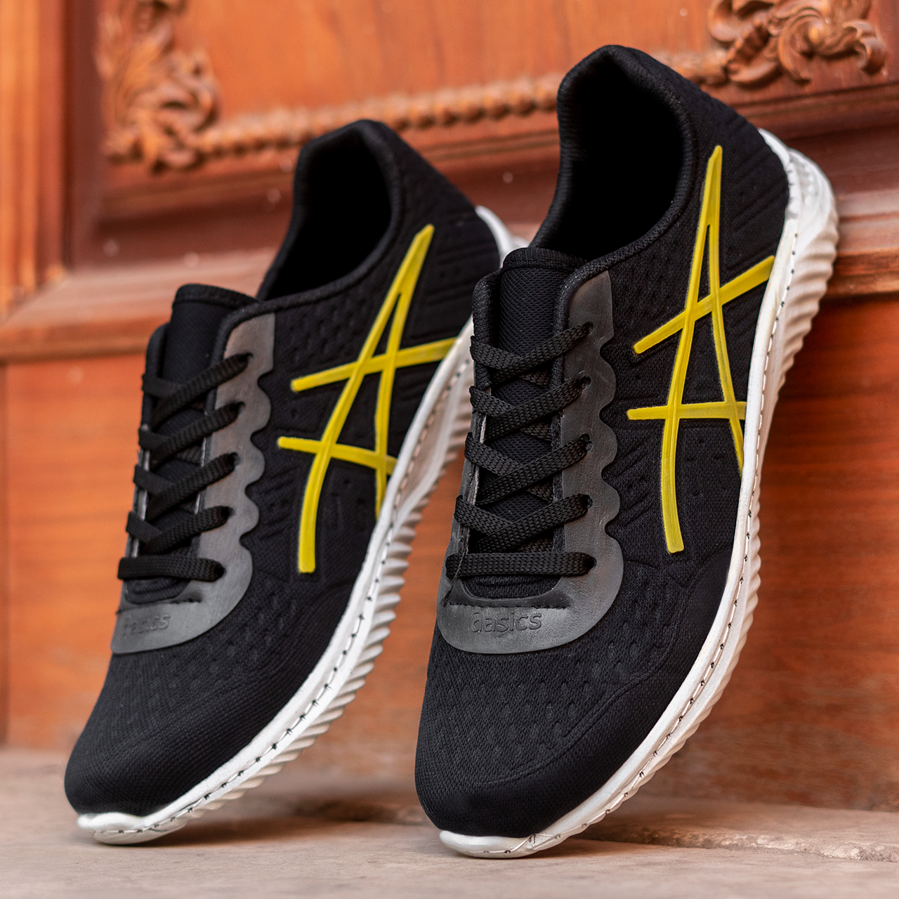 کفش ورزشی مردانه اسیکس مشکی زرد ( T)مدل A10