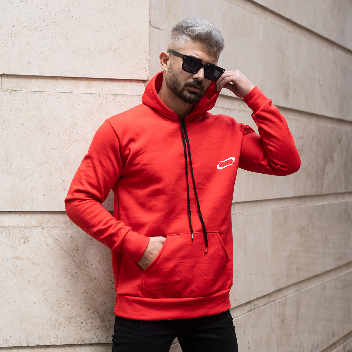 هودی مردانه نایک قرمز مدل Zanko