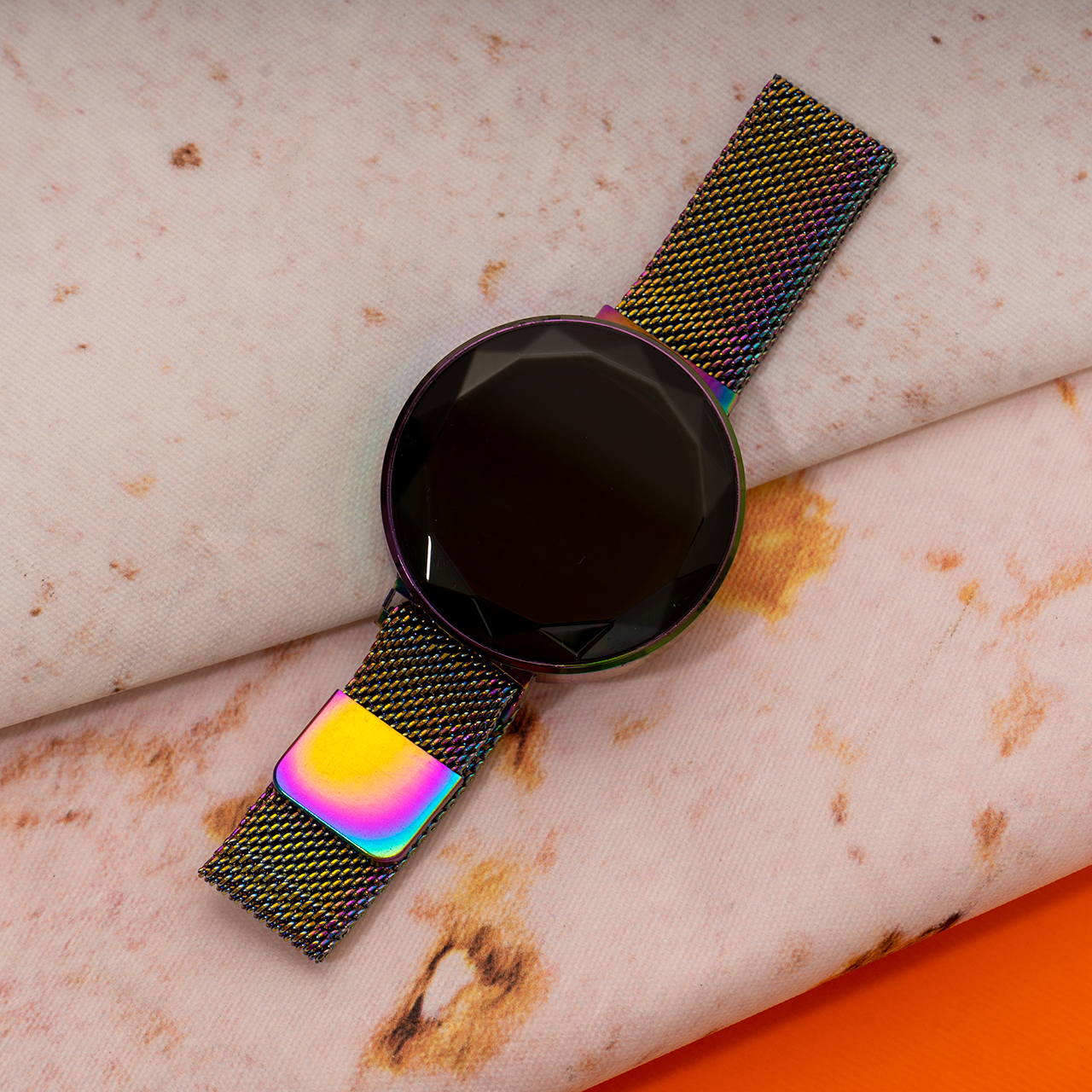 ساعت LED بند فلزی هفت رنگ مدل Ronas