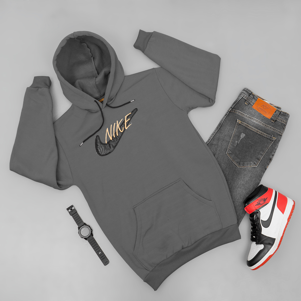 هودی Nike طوسی مردانه مدل Henry