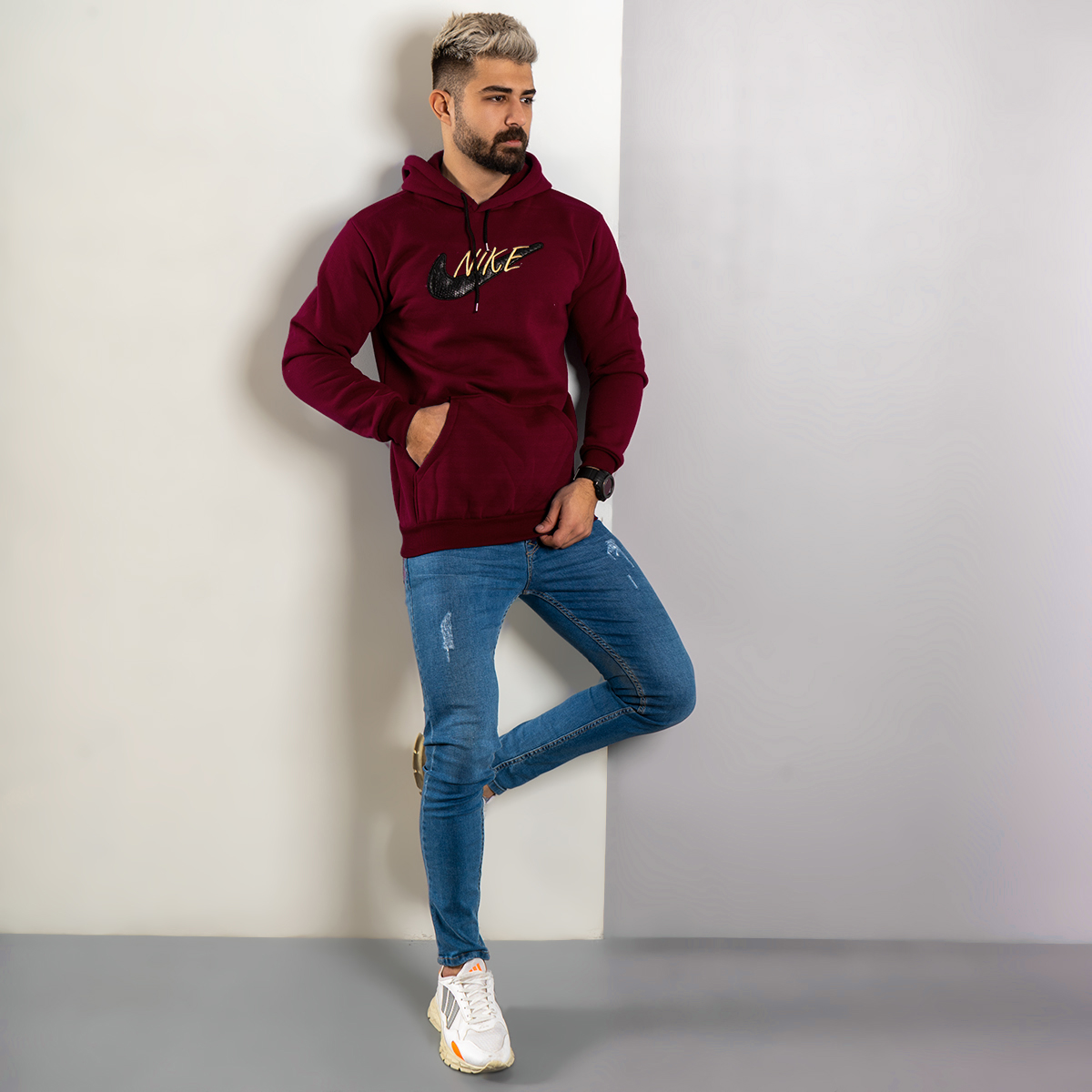 هودی Nike زرشکی مردانه مدل Henry