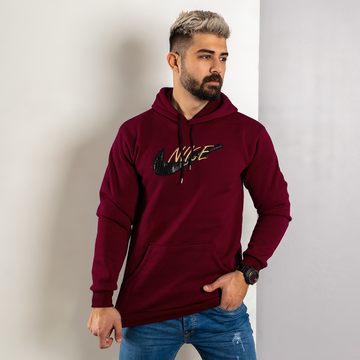 هودی Nike زرشکی مردانه مدل Henry