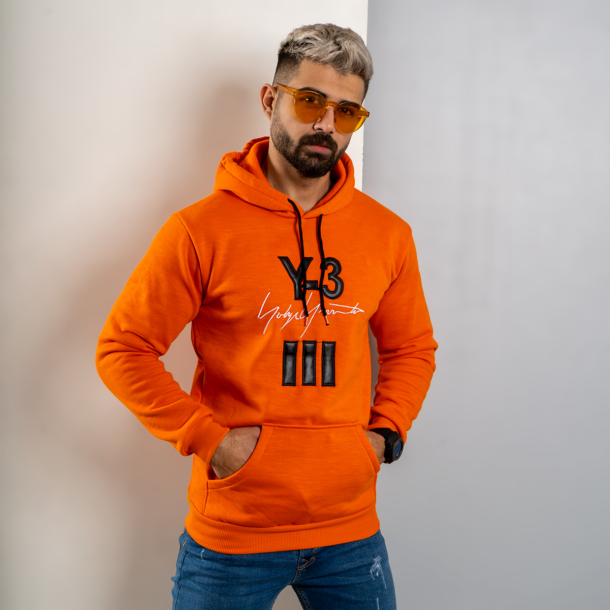 هودی مردانه Y-3 نارنجی مدل Eric