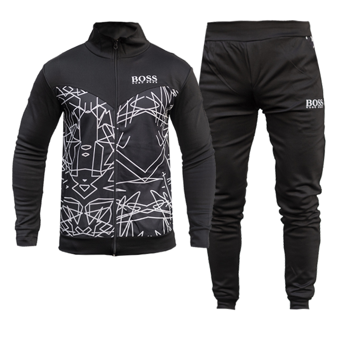 ست سوییشرت شلوار مردانه طرح خط خطی مدل Boss