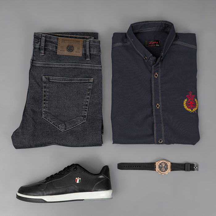 پیراهن مردانه خاکستری مدل Gabi